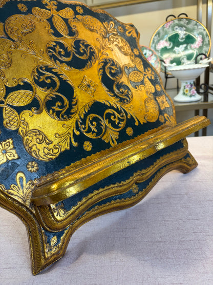 Stunning Florentine blue and gold book stand!