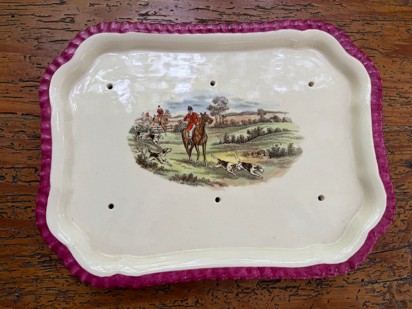 Stunning antique Copeland Spode hunting scene cheese dome!