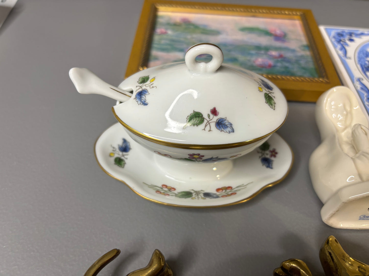 Sweetest Richard Ginori Italian condiment serving piece with matching spoon!