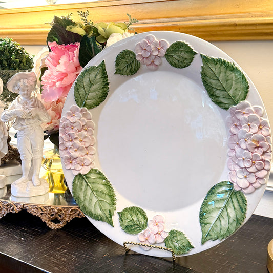stunning  Hydrangea platter cabbage ware massive platter 15d made in Italy