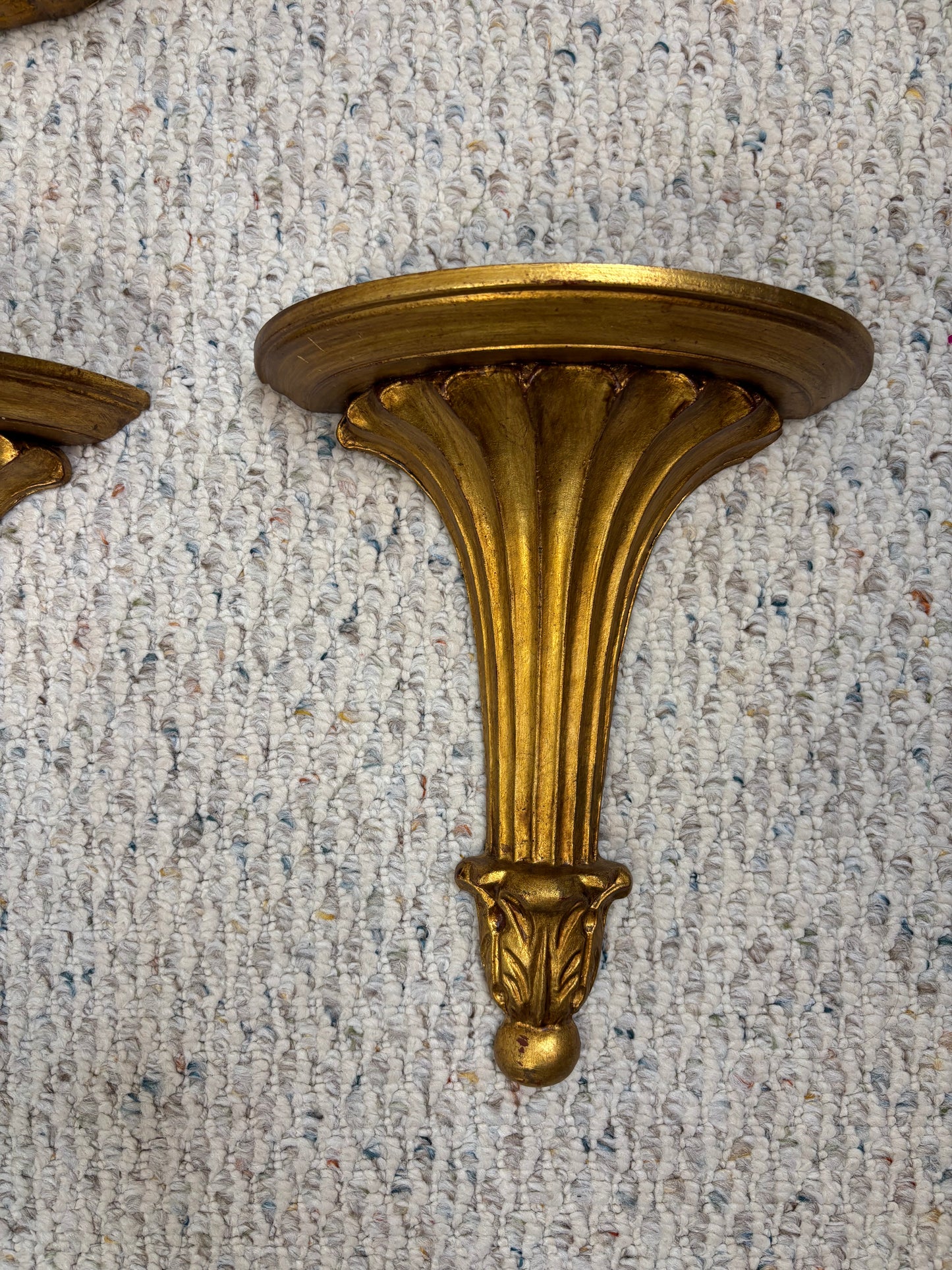 Gorgeous Italian Gilt Sconces Pair!