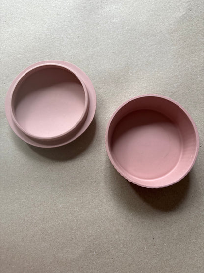 Cream pink Wedgwood round cupcake trinket box
