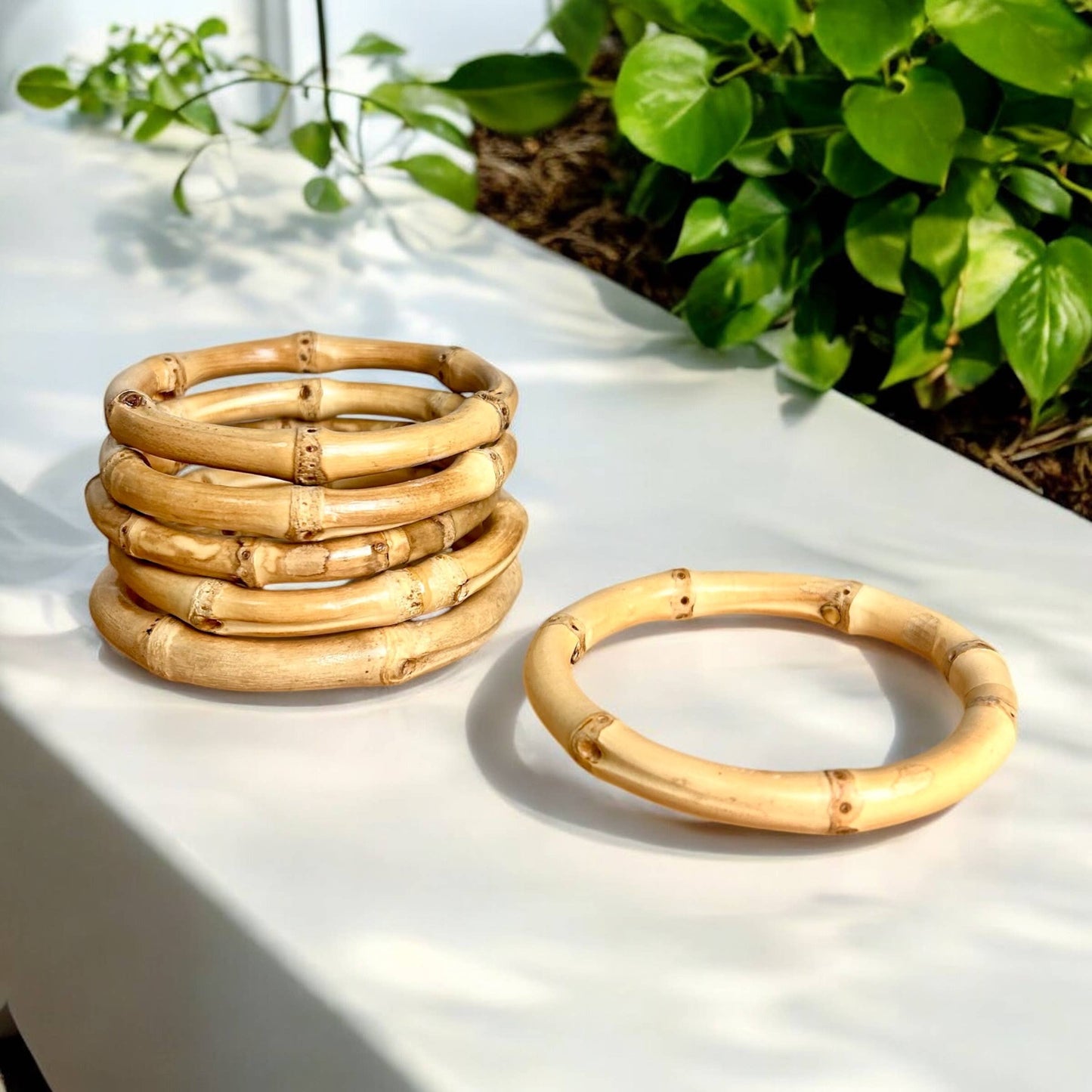 Bamboo Bangle Bracelet | Natural, Handcrafted Simplicity| Set of 2