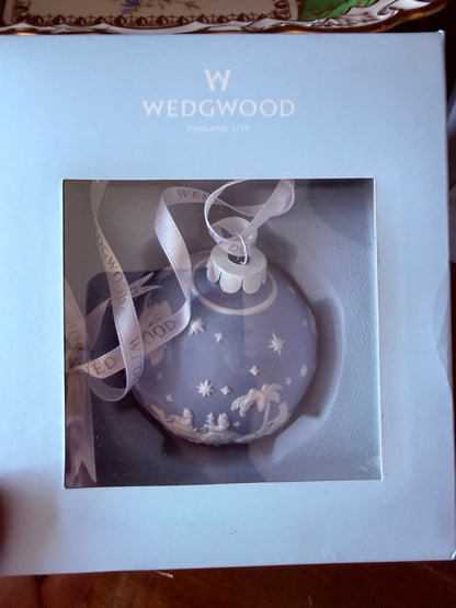 Vintage Wedgwood Jasperware Christmas Ornament Nativity Scene
