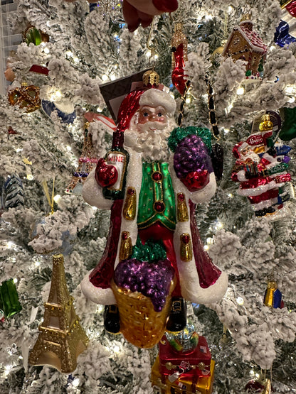 Christopher Radko “Merlot Merriment” Santa Glass Christmas Ornament | Retired 2010 | Poland