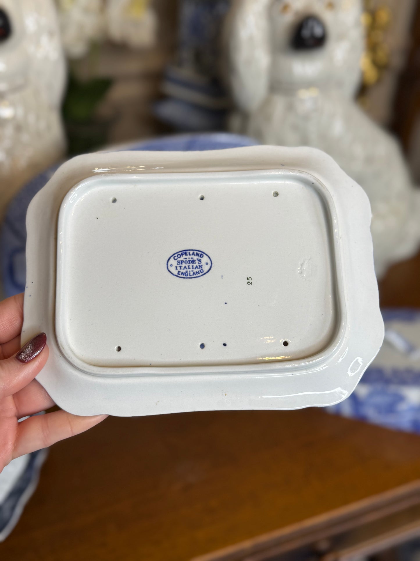 Pristine! Antique Copeland Spode “Blue Italian” Cheese Dish & Cover, c.1920 – English Transferware - DA4284