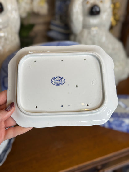 Pristine! Antique Copeland Spode “Blue Italian” Cheese Dish & Cover, c.1920 – English Transferware - DA4284