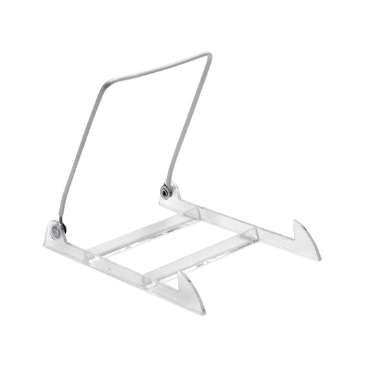 Adjustable Acrylic Wire Display Easel – Clear (Large) 5" L × 7.5" W × 6.8" H