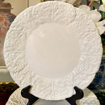 Vintage Bordallo Pinheiro White Cabbage Chargers | Set of 11 | Made in Portugal | 11.5"D