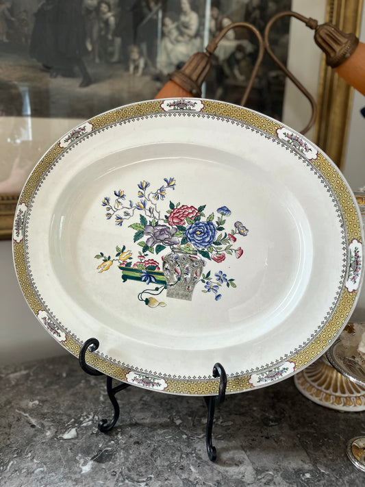Large Antique Copeland England Platter Bespoke Pattern For Davis Collamore 5th Avenue - Circa 1911-1920’s
