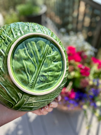 Olfaire Large Green Cabbage Salad Serving Bowl, Made in Portugal, 11.5"