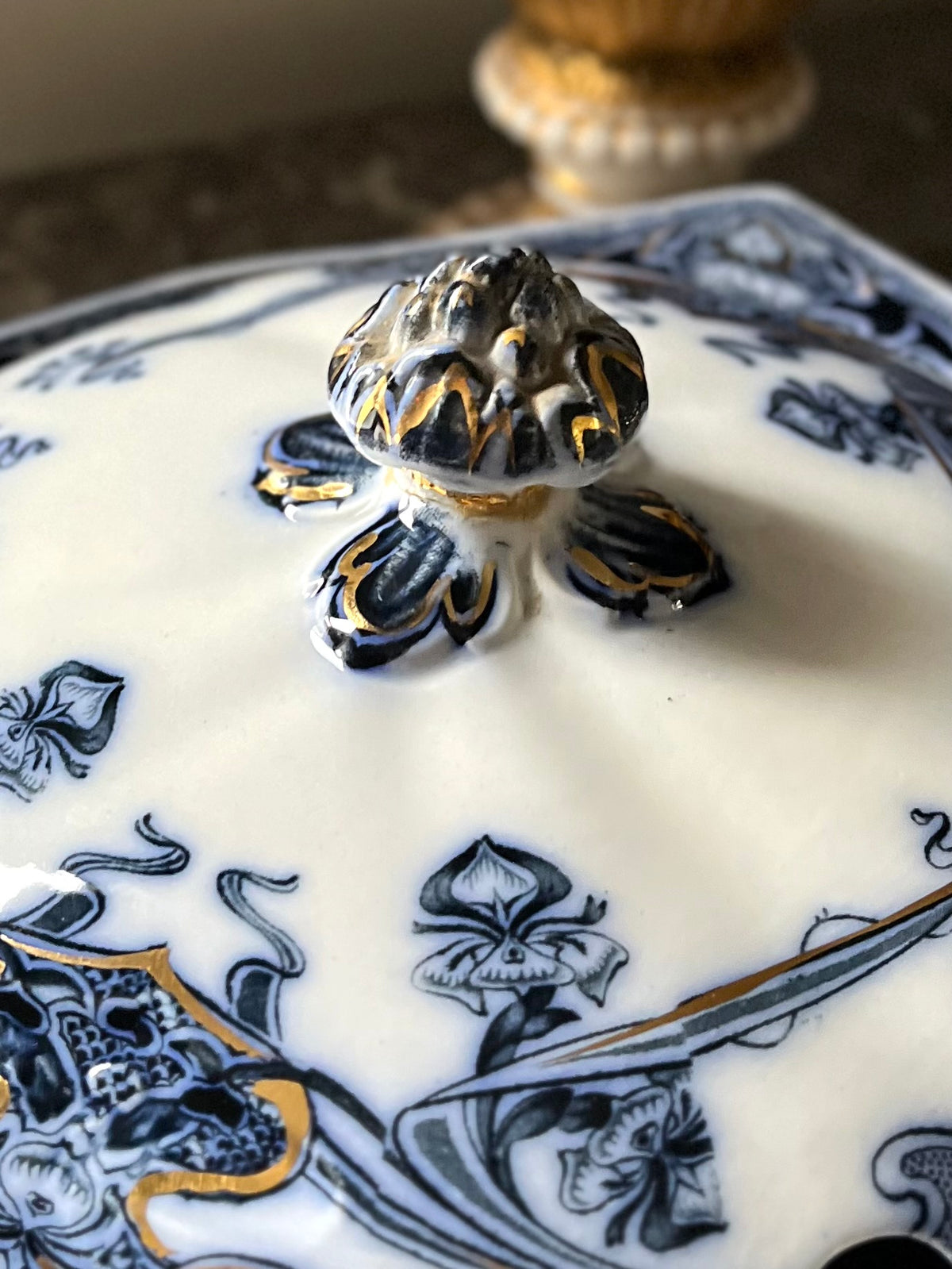 Live 09/29 Stunning Circa 1900 Royal Staffordshire Iris 3-Piece Soup Tureen with Original Ladle – Marked