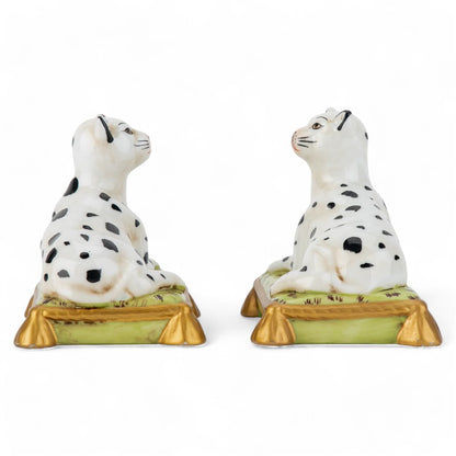 Danny's Fine Porcelain - White leopard bookend pair, 5x4x4