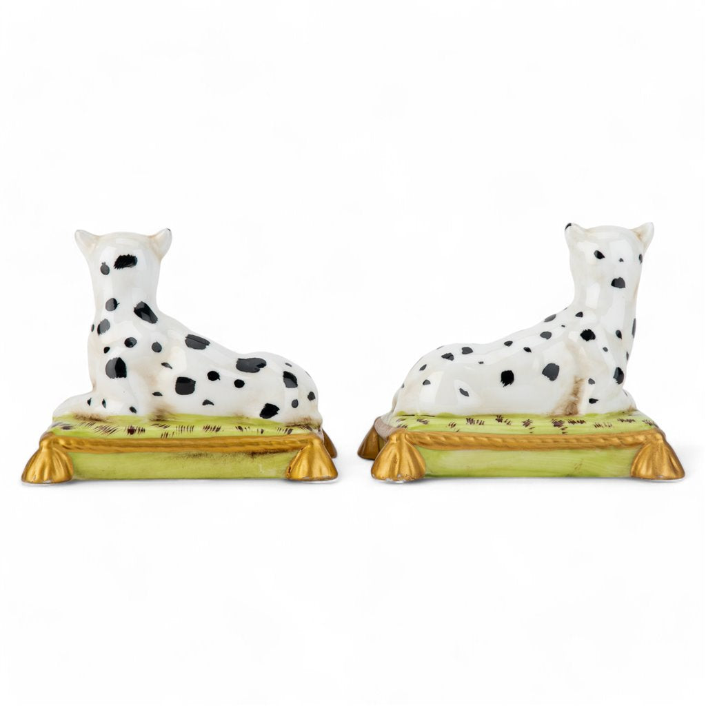 Danny's Fine Porcelain - White leopard bookend pair, 5x4x4