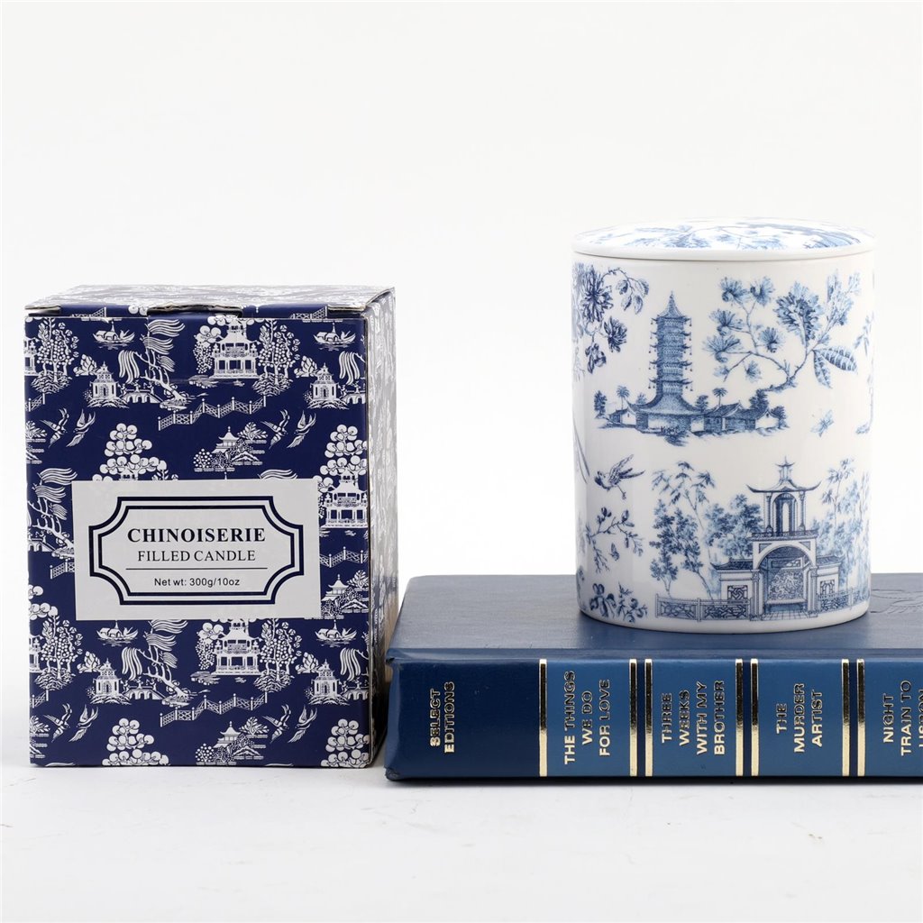 Danny's Fine Porcelain - Blue & White/Pink & White Willow Chinoiserie Candles, 3.5" Tall W/ Box