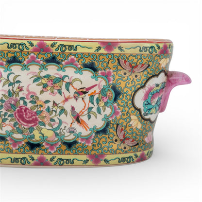 Danny's Fine Porcelain: Rose Canton Oval Cachepot / Footbath | (TWO SIZES AVAILABLE)  #41456, #41455