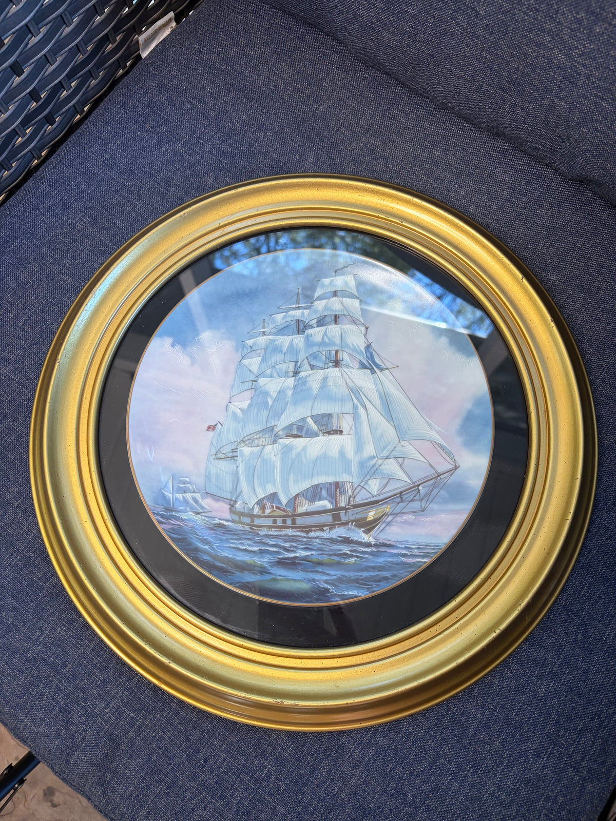 Lovely framed ship plate!