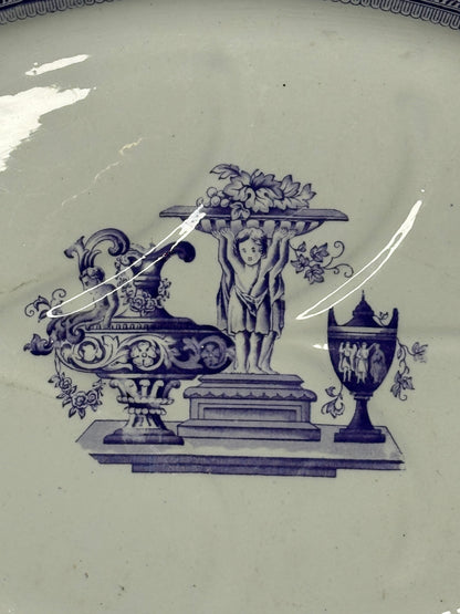 Antique Thomas Booth “Vase” Lavender Transferware Large Meat Platter | 1868 | 19.5” | DA4459