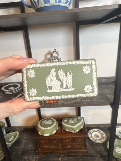 Wedgwood sage green rectangle trinket box