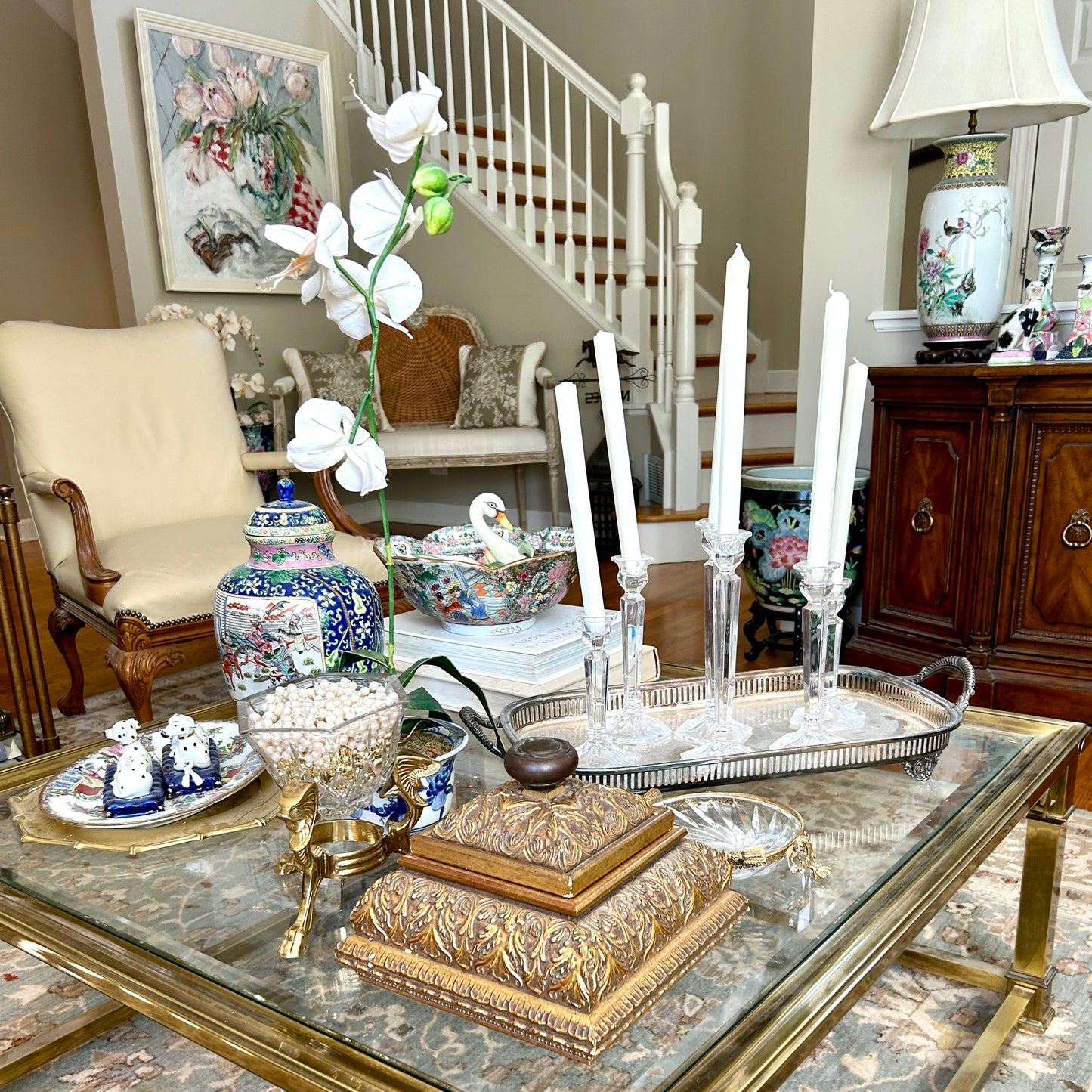 Beautiful baroque gold frame 10 x 10 large lidded box