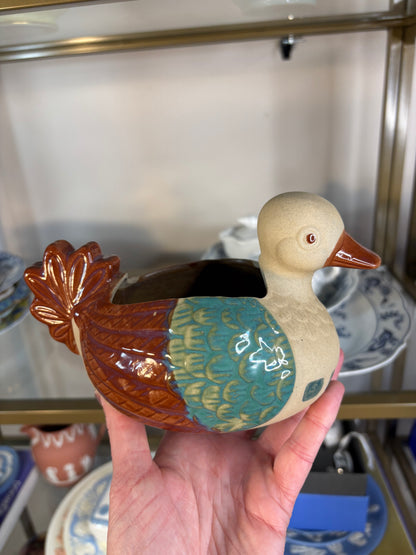 Lovely pottery duck planter!