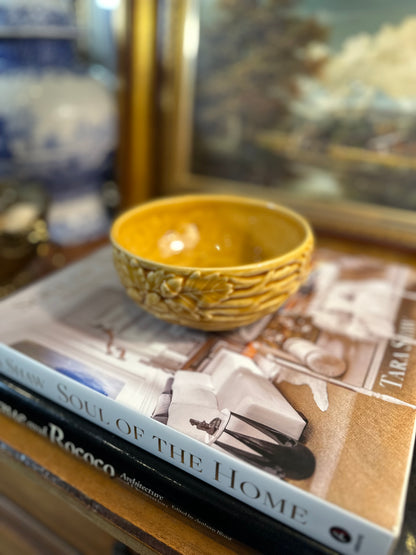 Vintage Bordallo Pinheiro "Oak Leaf Gold" Bowl, Made in Portugal, 5.5"