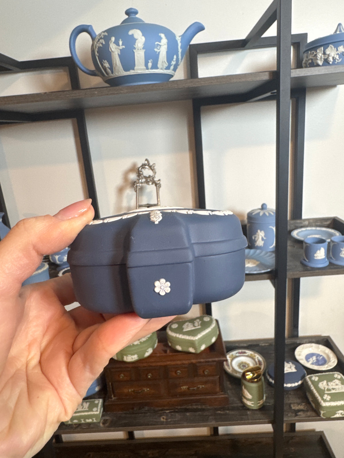 Wedgwood dark blue trinket box