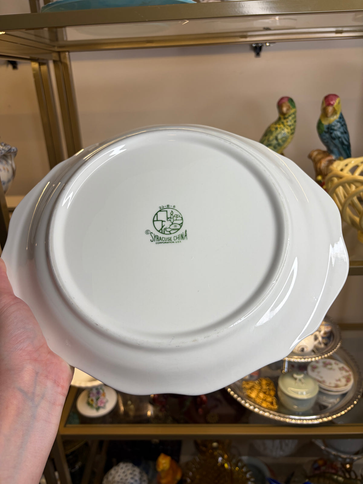 Beautiful floral red transferware platter!