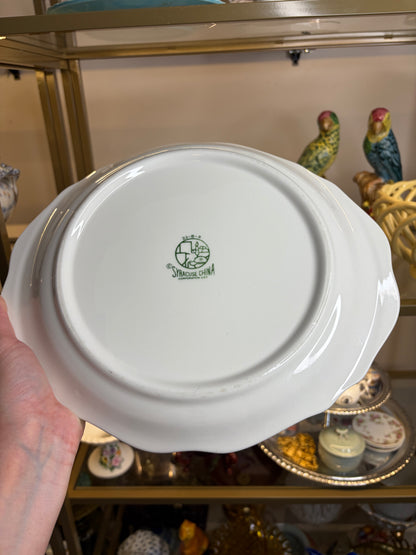Beautiful floral red transferware platter!