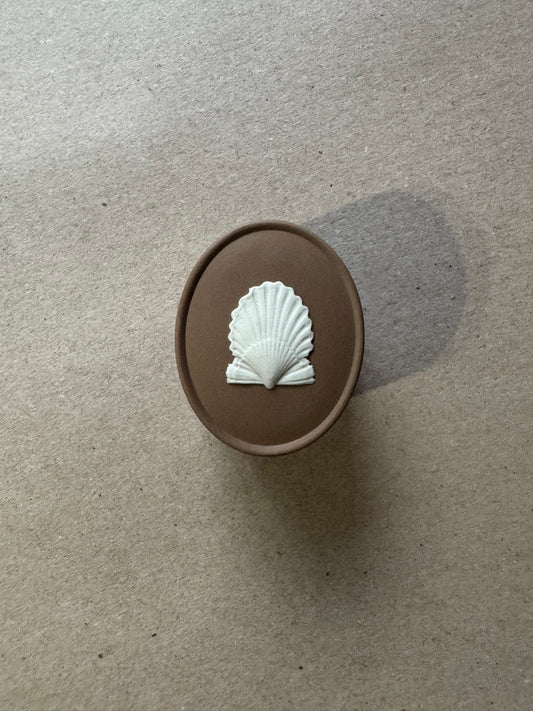 Reserved terracotta Wedgwood sea shell trinket box