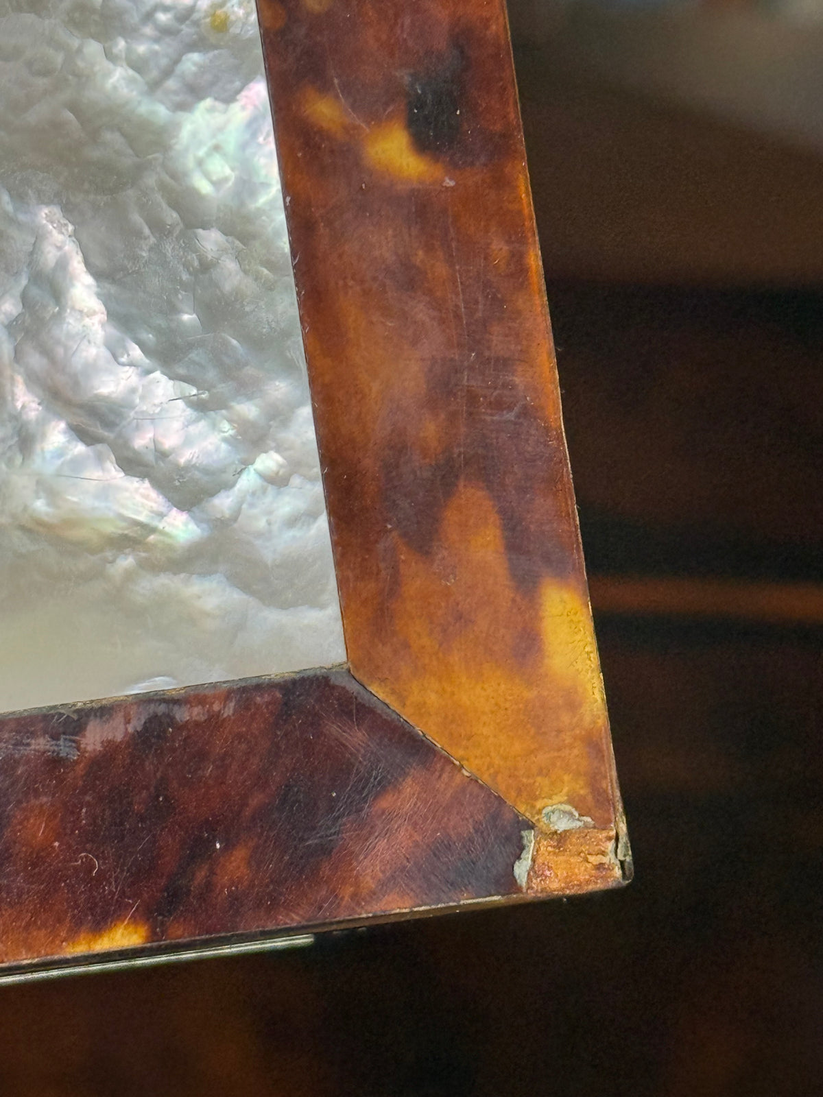 Antique Victorian Tshell & Mother-of-Pearl Sewing Etui | Complete Fitted Sewing Box | Lavender Satin Interior | Jackson-Mitchell Provenance | 4”