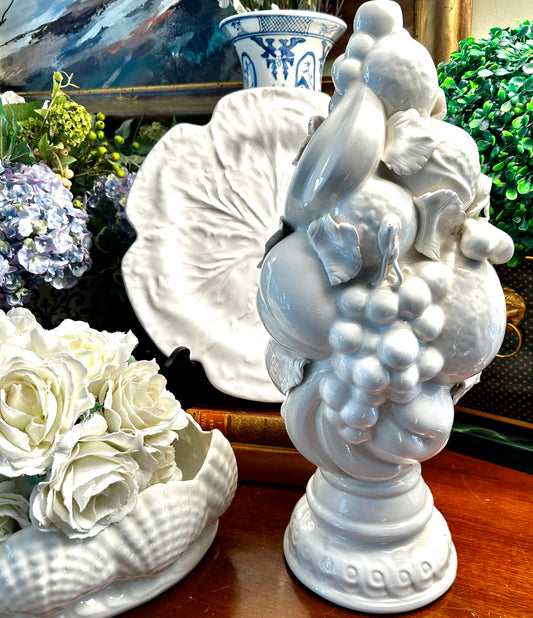 Beautiful Italian chic white vintage topiary centerpiece