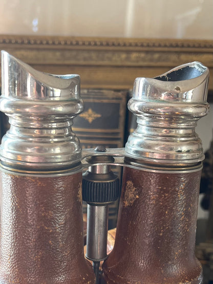 Antique French “Day & Night” Chevalier Paris Binoculars with Original Leather Case