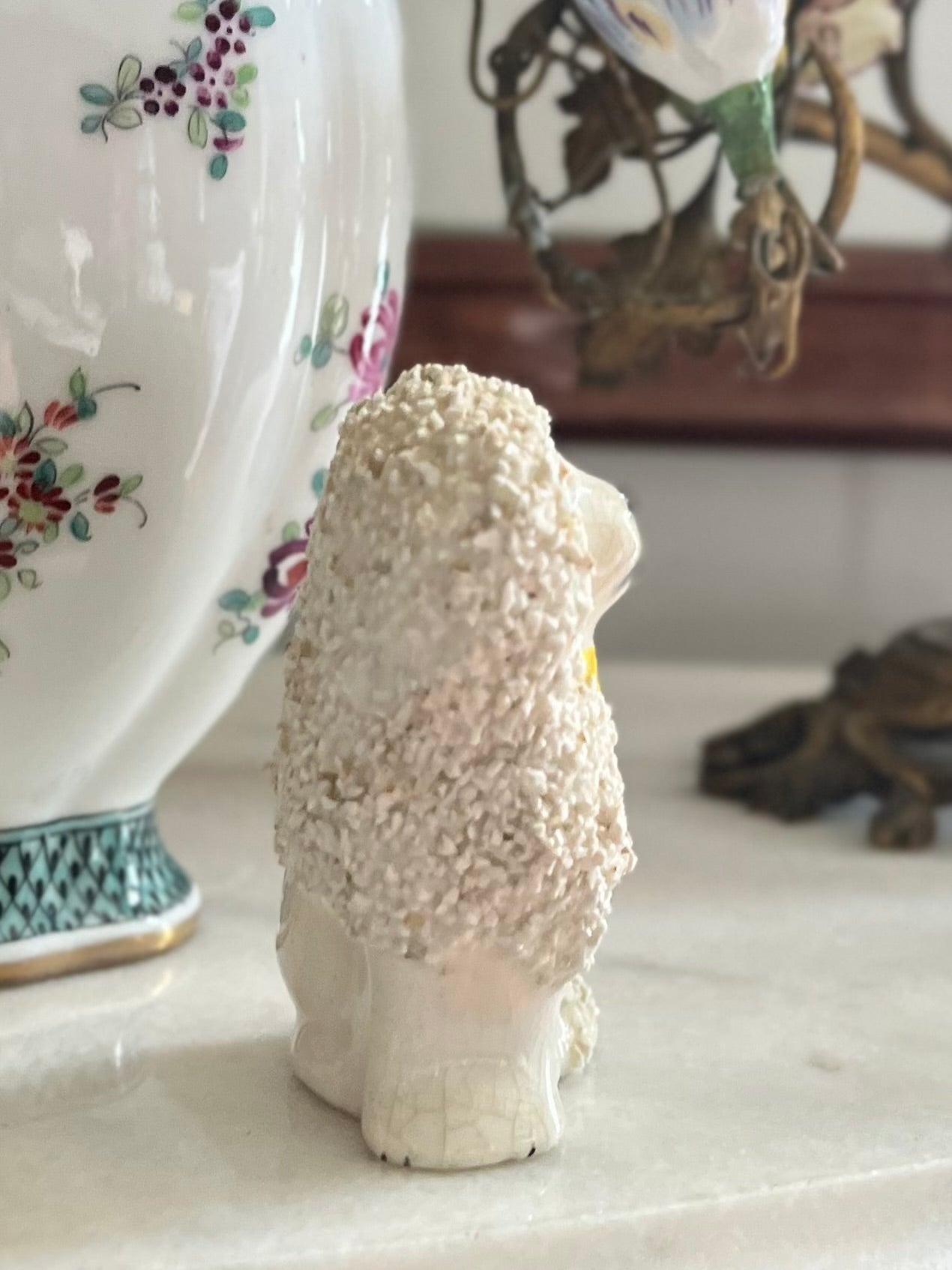 ⚜️Reserved Live 09/08 Antique Mini Staffordshire Sanded Poodle