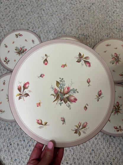 Vintage Pimpernel Rosebud round placemats set of 6!