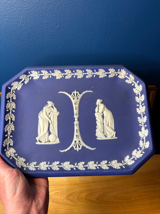 Antique Wedgwood Jasperware cobalt dipped platter!