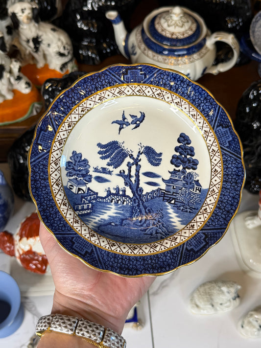 Vintage 1950's Booths Real Old Willow | 1 Available, Scalloped 6 3/4"D Bread Plate | Blue & White | English Transferware | A8025