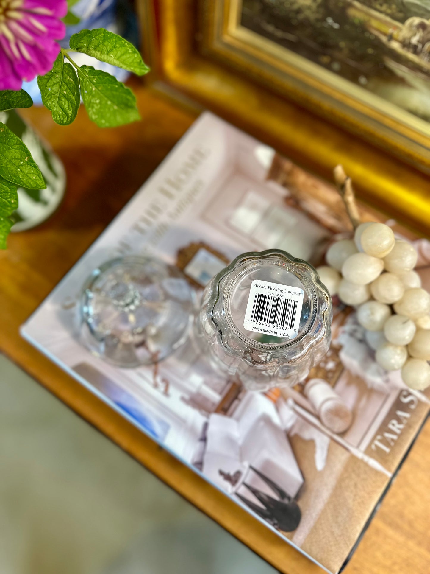 Small Clear Glass Pumpkin Candy Treat Jar w/lid, 5.5"