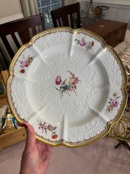 Gorgeous Lenox Smithsonian platter with florals, bow, and gold rim!