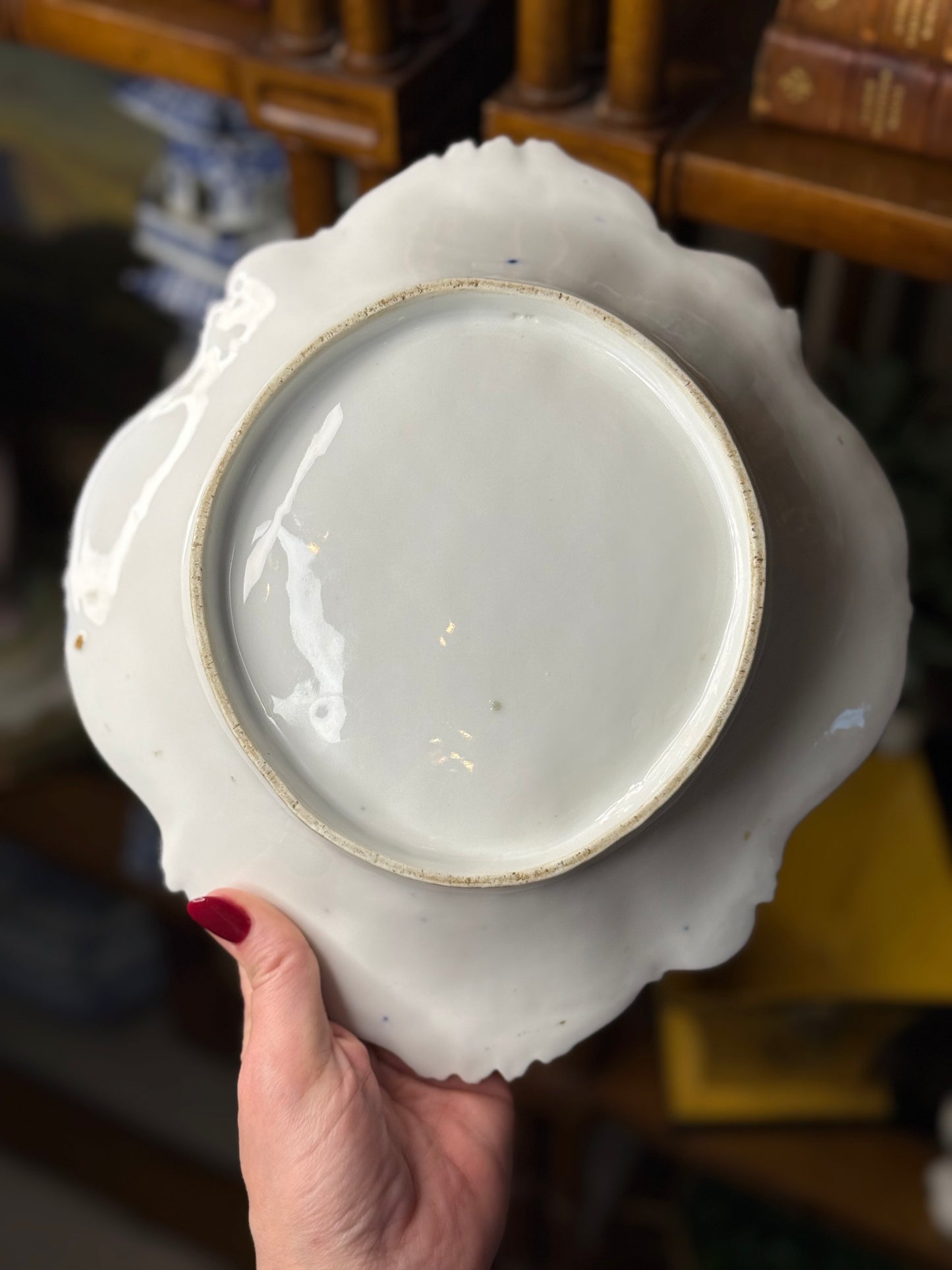 Old Paris (Samson) “Chelsea Bird” Porcelain Bowl – Hand Painted with Cobalt & Raised Gilt, 19th Century, 10 3/4x9.5”