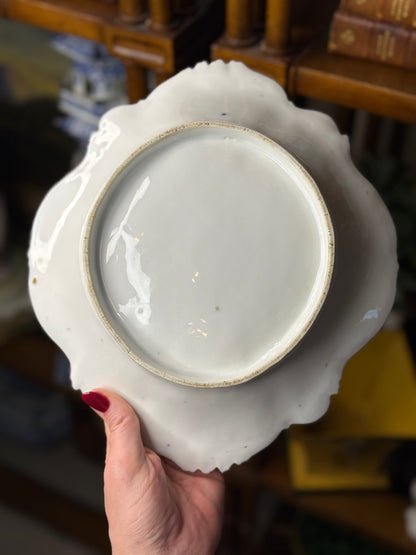 Old Paris (Samson) “Chelsea Bird” Porcelain Bowl – Hand Painted with Cobalt & Raised Gilt, 19th Century, 10 3/4x9.5”