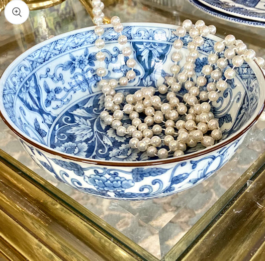 vintage chinoiserie blue & white porcelain bowl