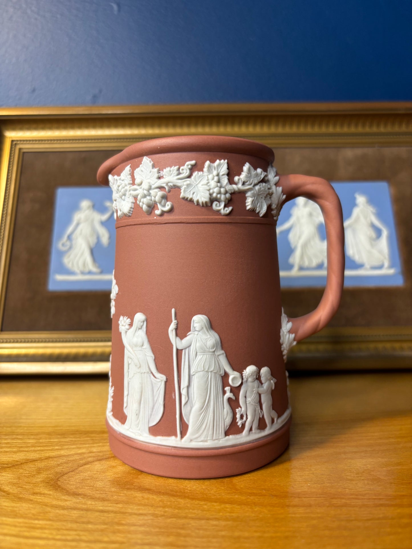 Wedgwood Jasperware terracotta small pitcher!
