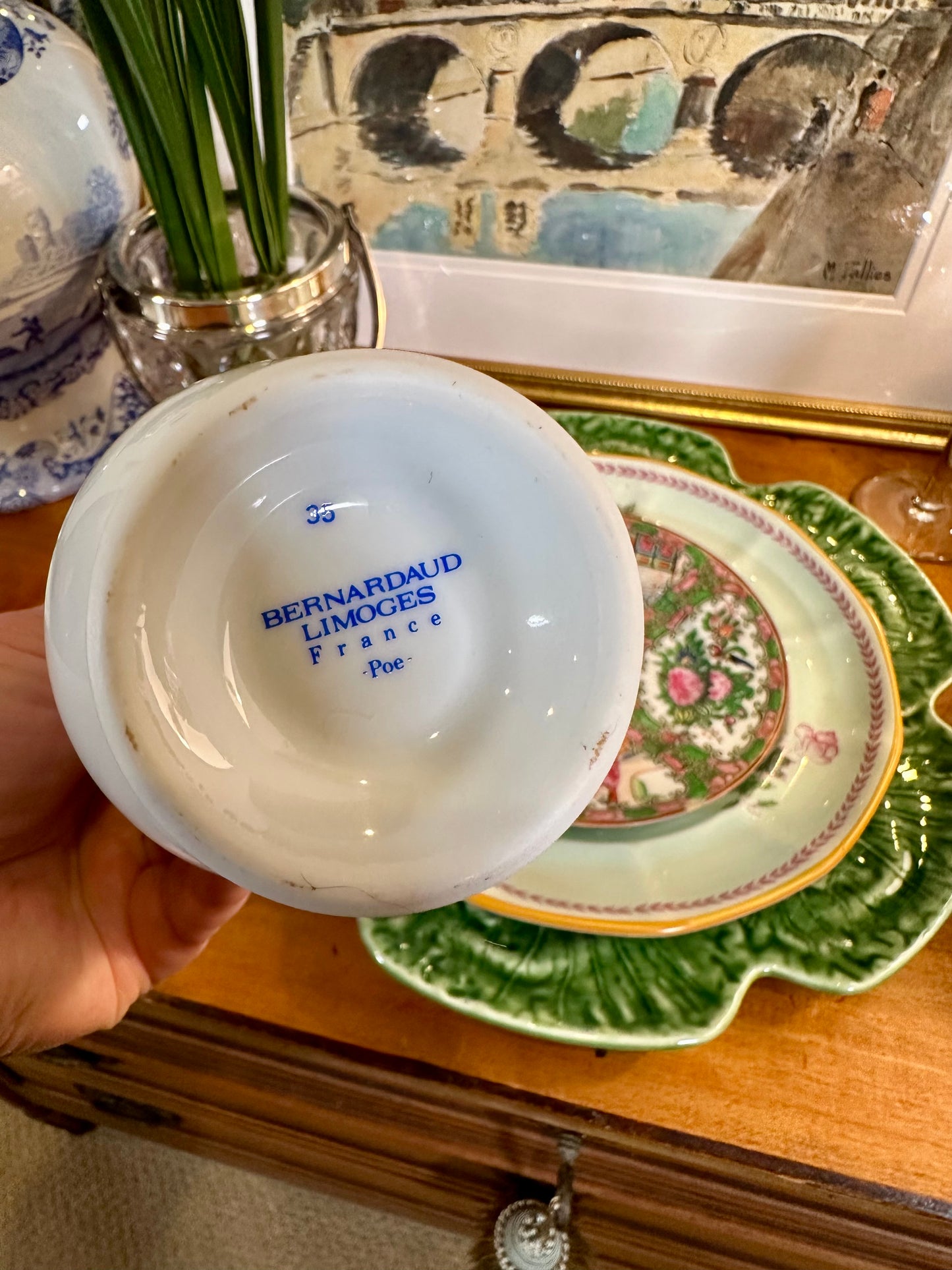 Bernardaud Limoges Floral Porcelain “Poe” Bud Vase – France, 7”