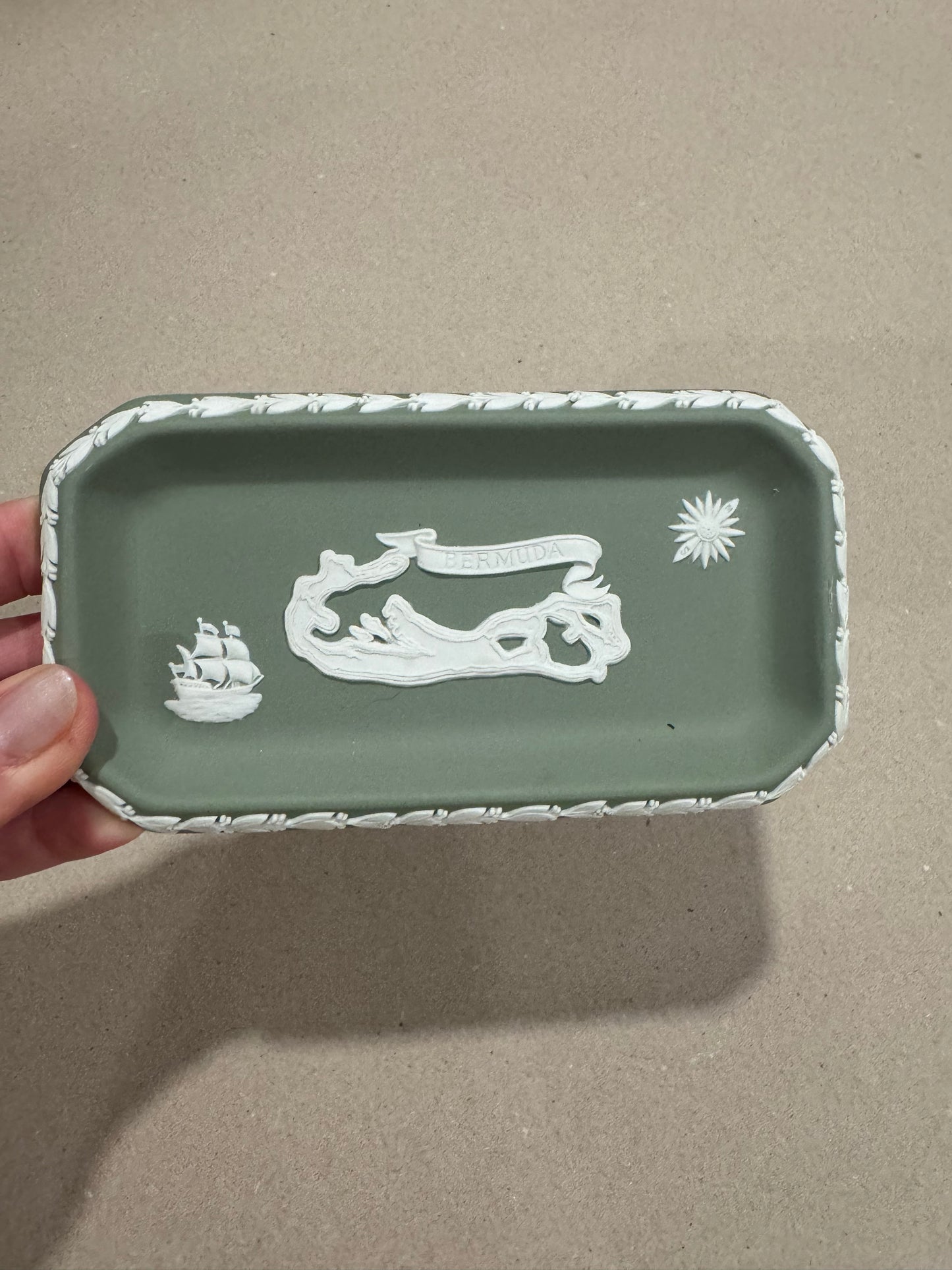 Sage green Bermuda Wedgwood Jasperware Plate