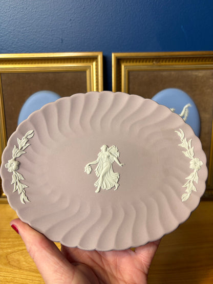 Wedgwood Jasperware Lilac Dancing Hours oval plate!