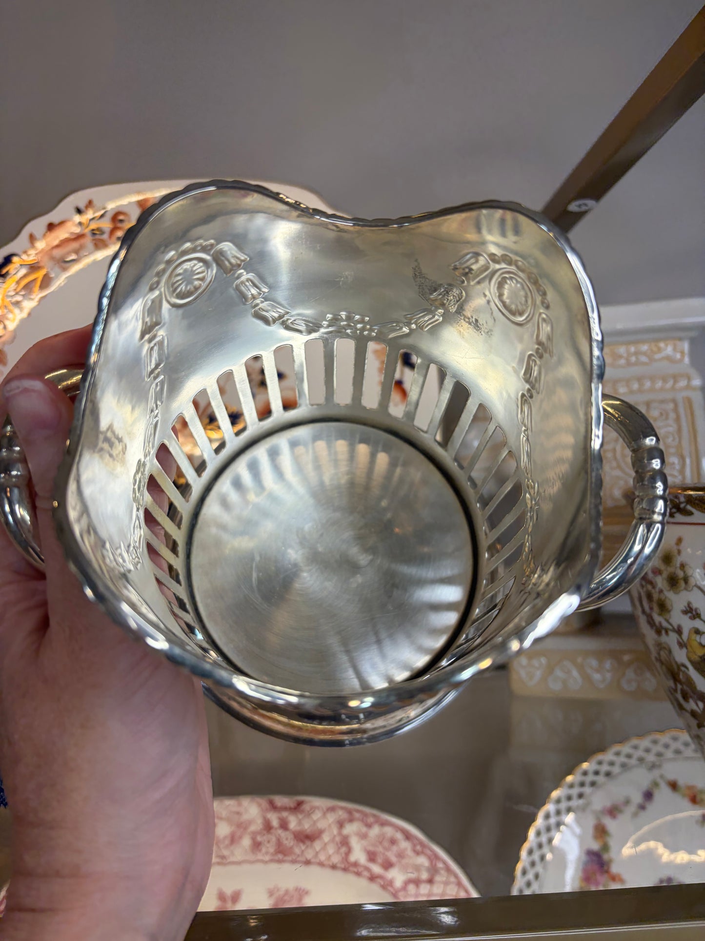 Lovely silverplated wine holder!