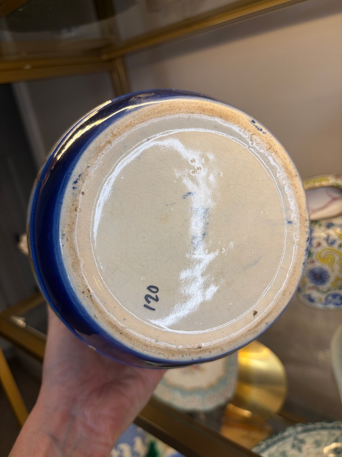 Antique floral biscuit jar!