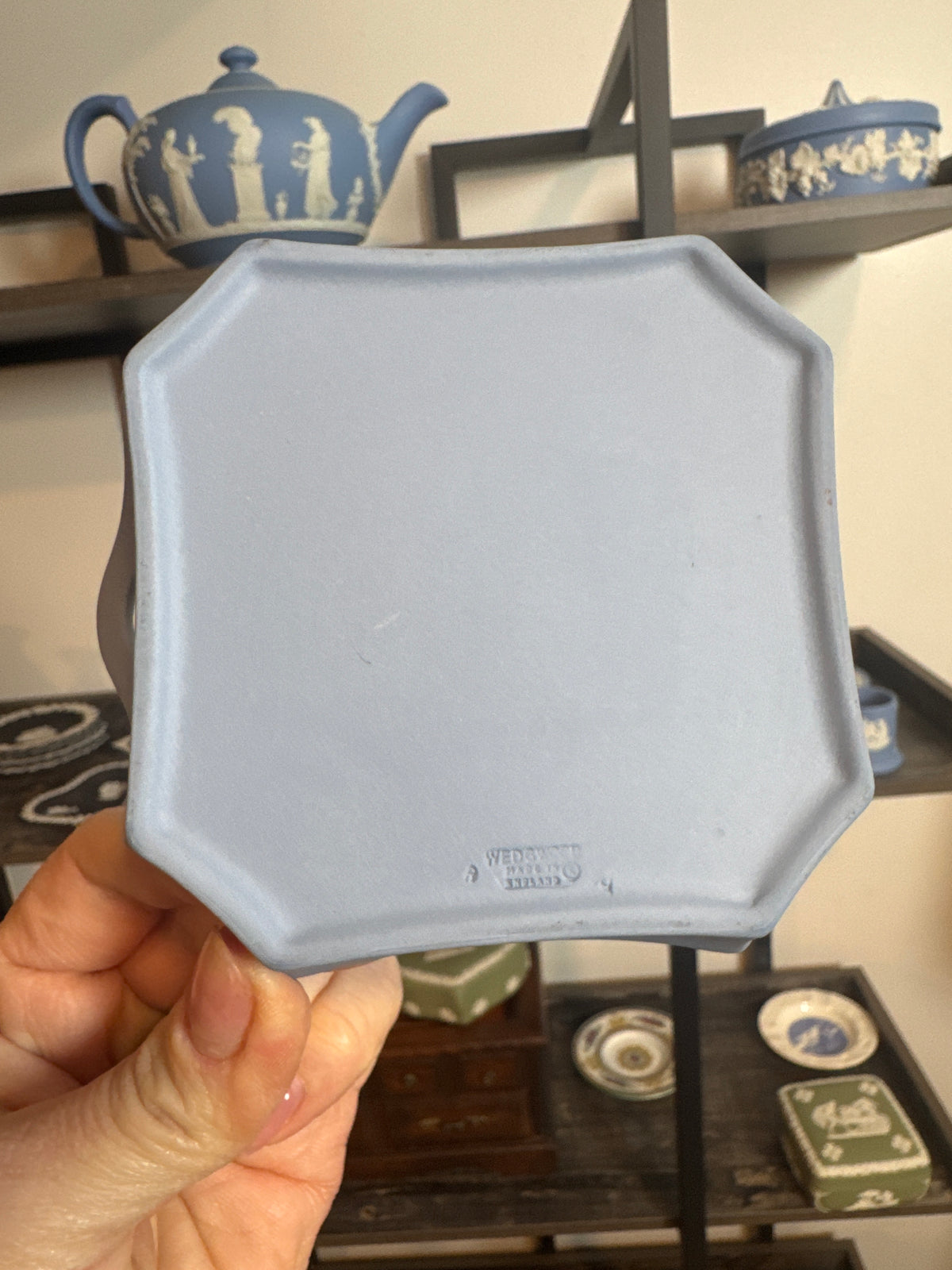 Wedgwood blue white tray
