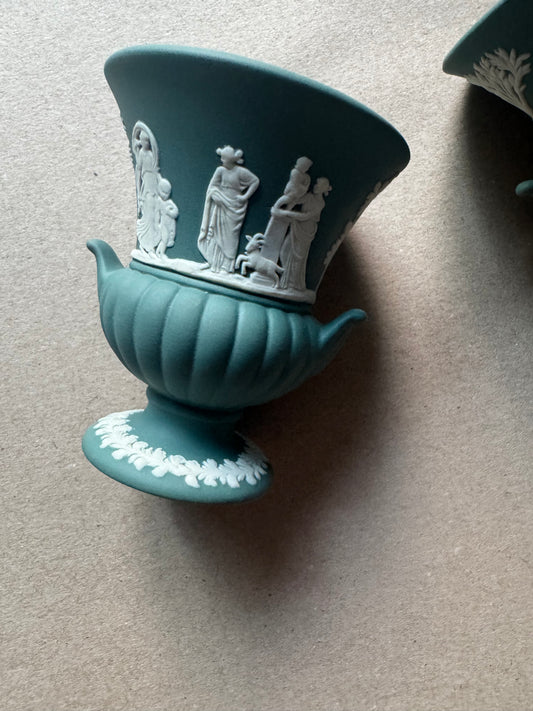 Reserved teal small urn